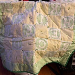 Green and Yellow Alphabet Quilt h/m